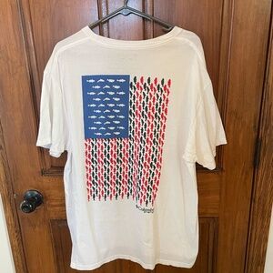 COLUMBIA FISH STARS & STRIPES DESIGN T SHIRT XL